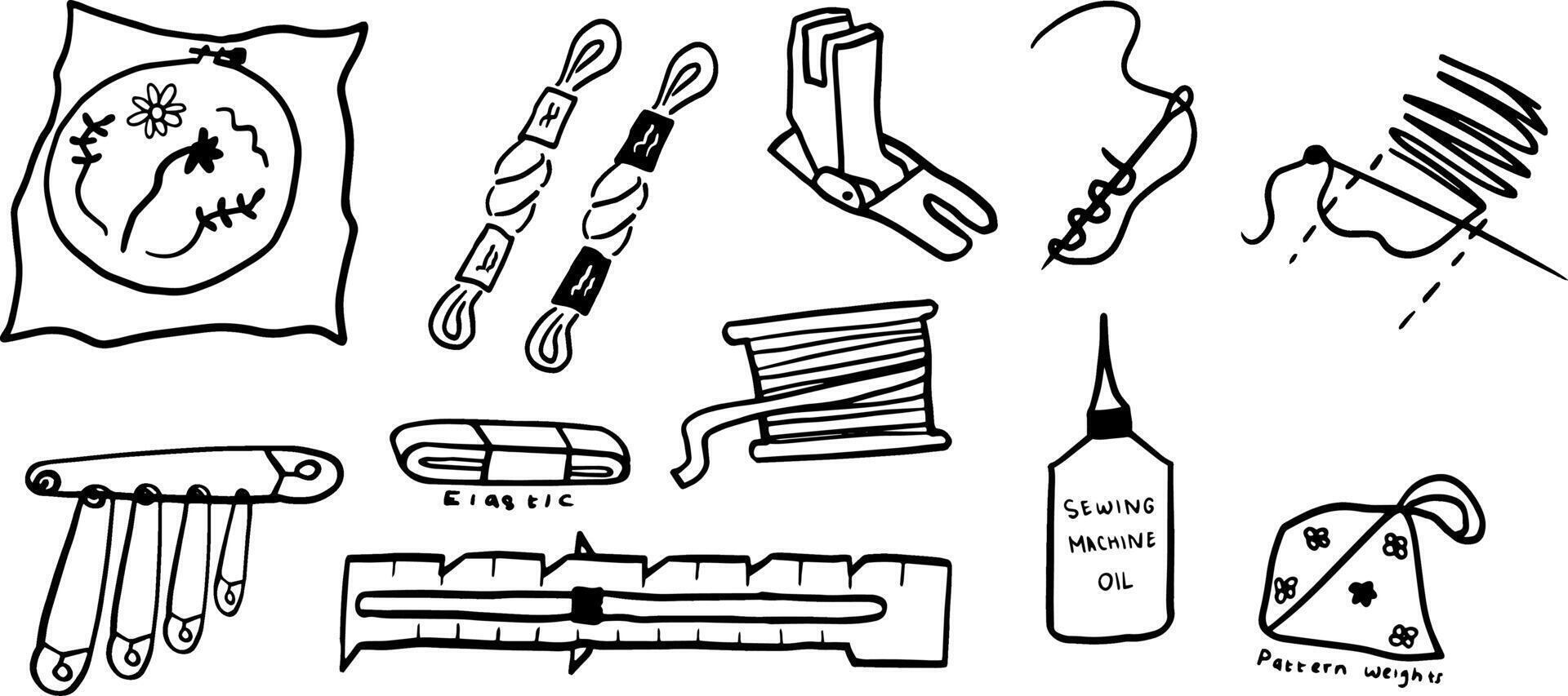 Simple Sewing Set for Handmade and Craft Art vector