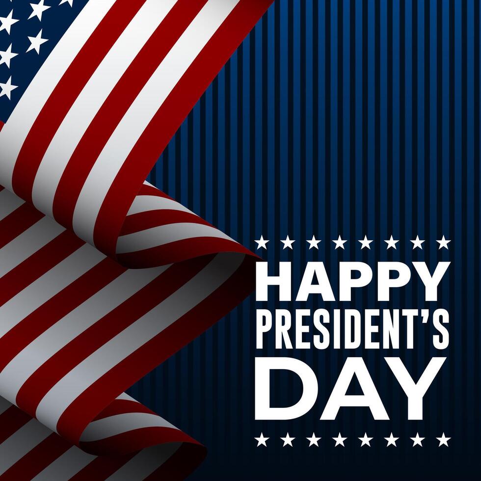 Happy presidents day background with american flag illustration vector