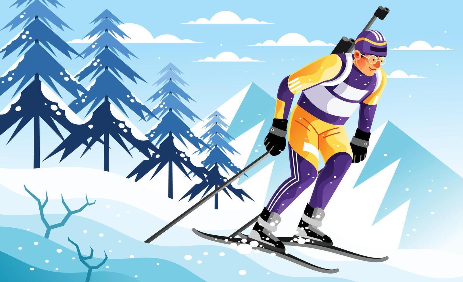 Biathlon Sport Illustration vector