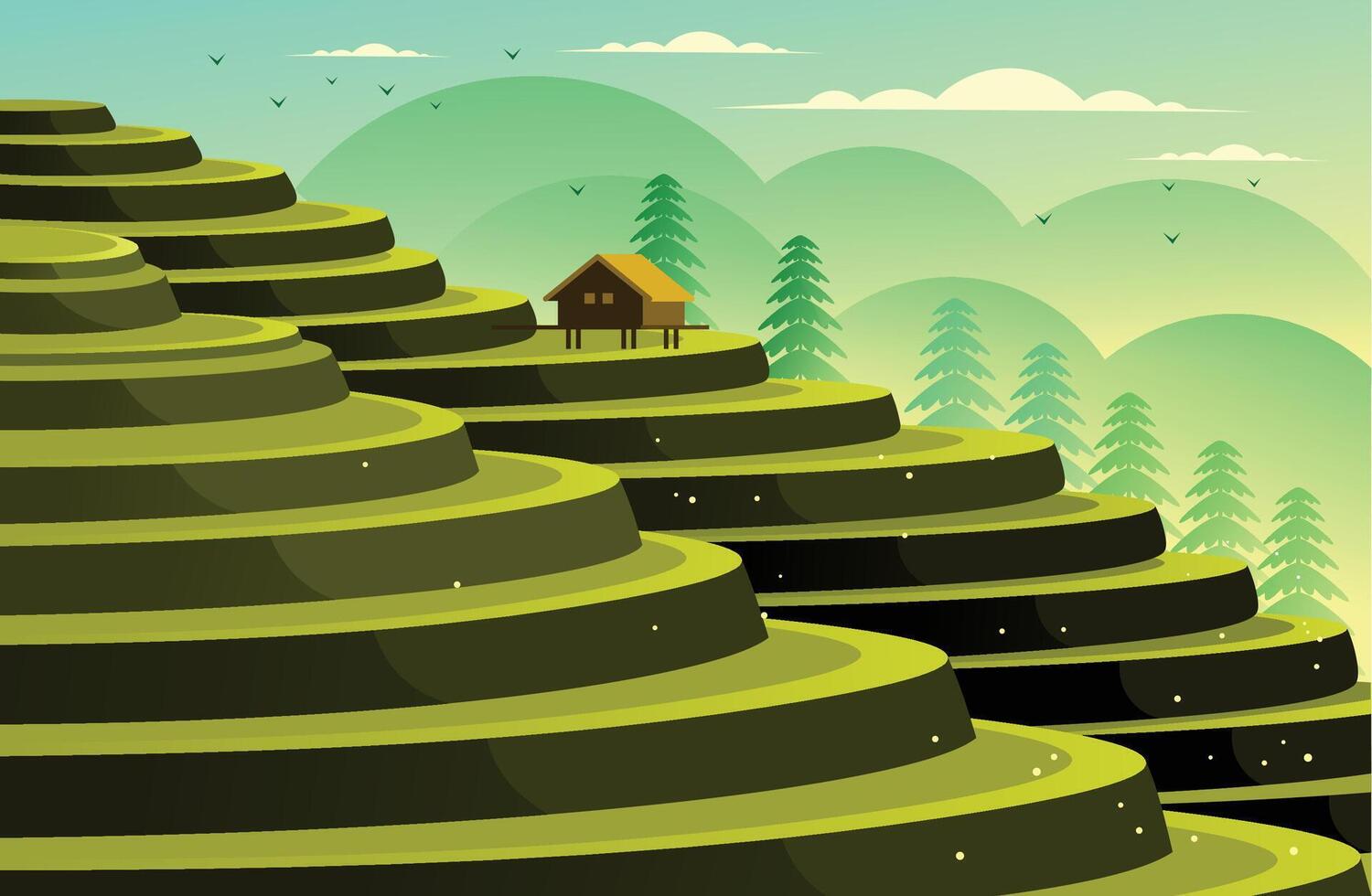 Indonesian Nature View Illustration vector