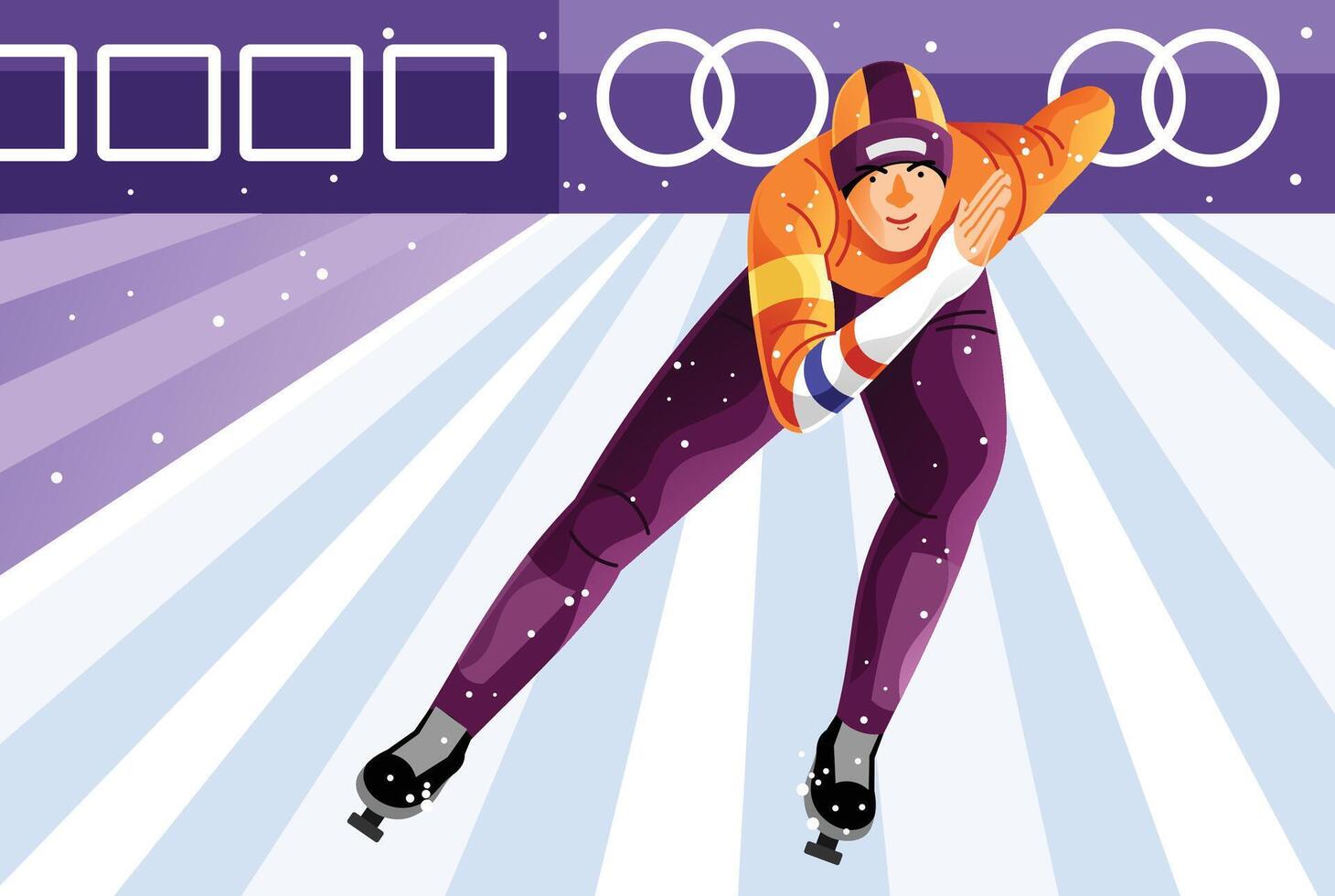 Short Track Skating Sport Illustration vector