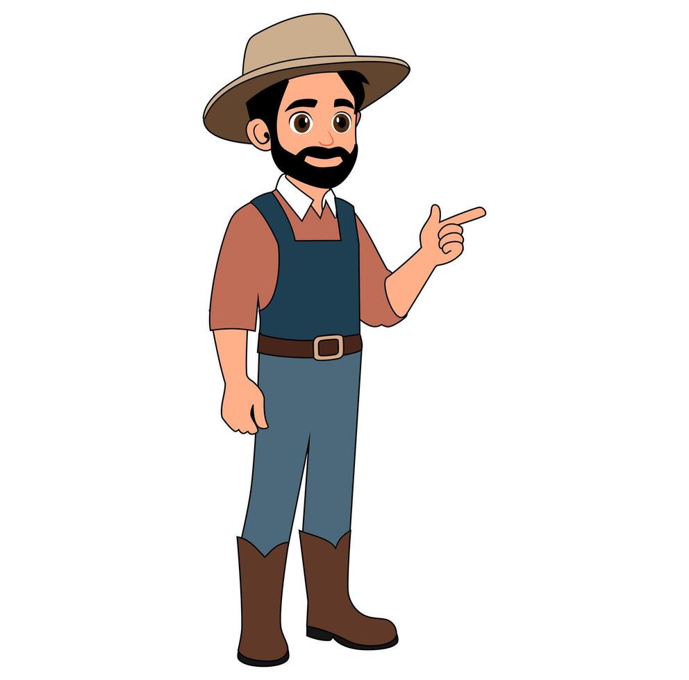 Cartoon Man Farmer Vectors