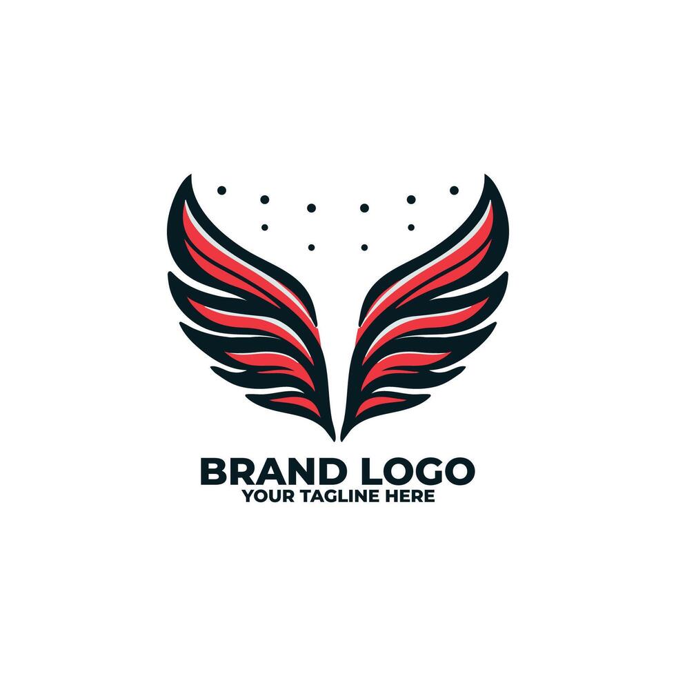 a minimalist flat logo featuring a pair of wings vector