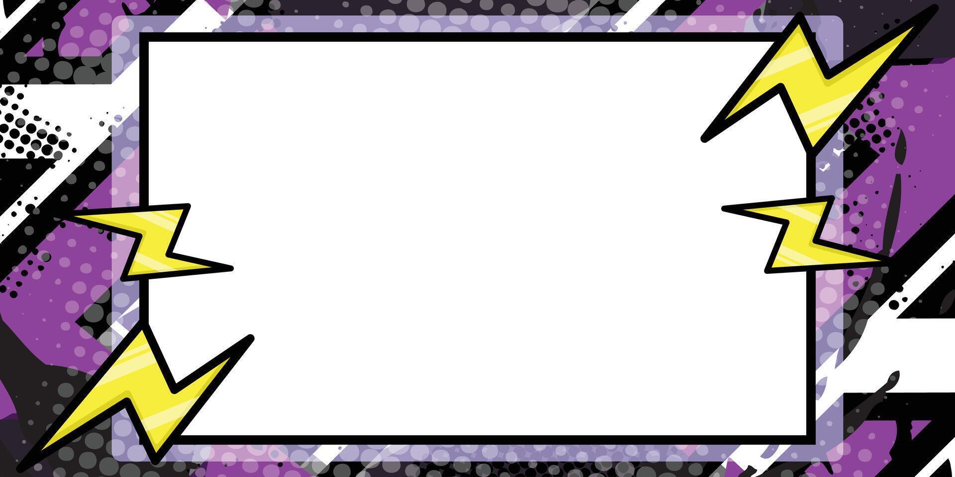 a comic book style frame with lightning bolts on it vector