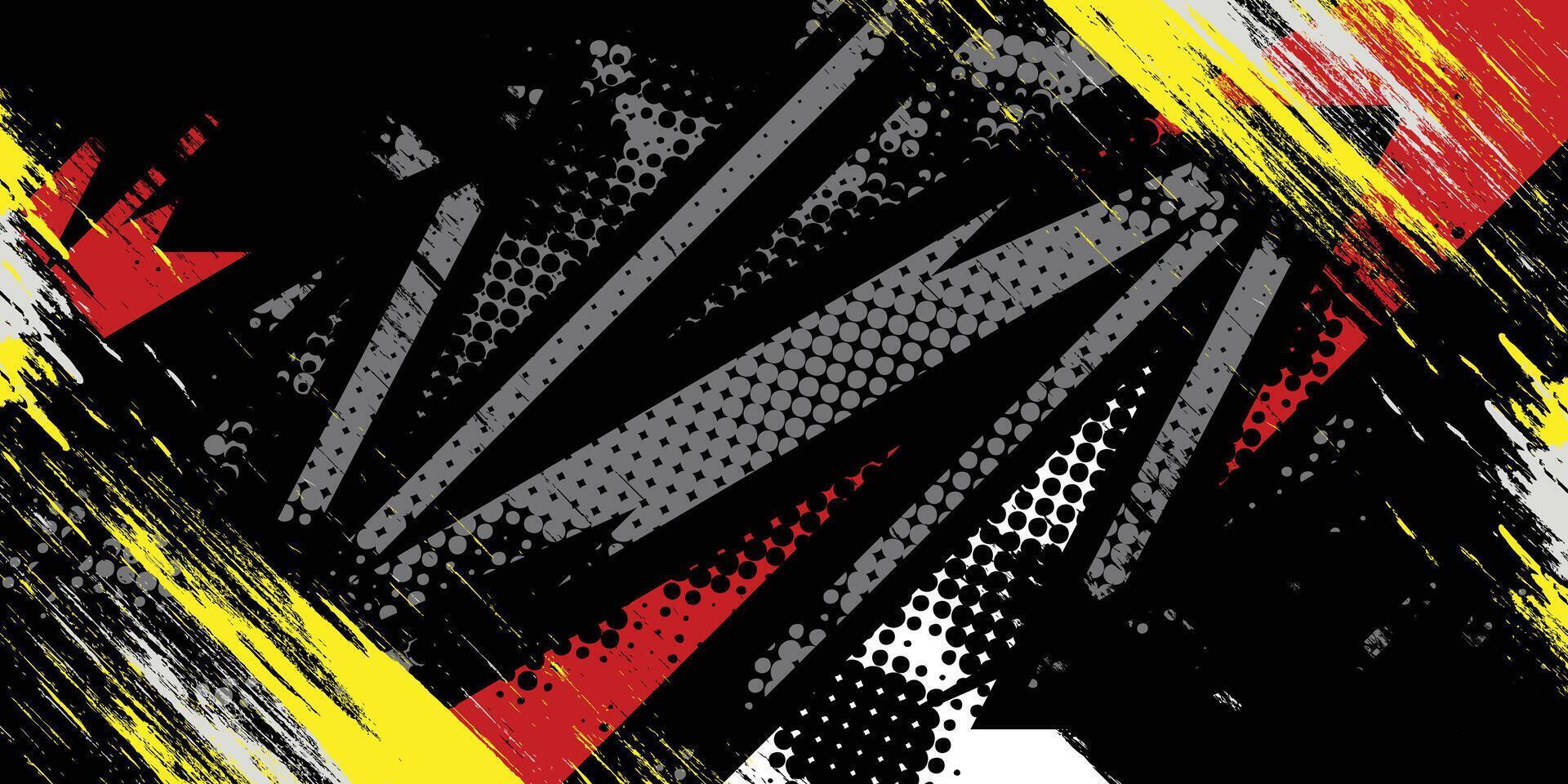 a black and yellow abstract background with a red and yellow stripe vector
