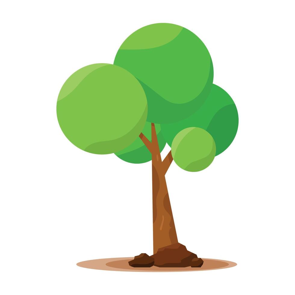 Tree simply flat style vector