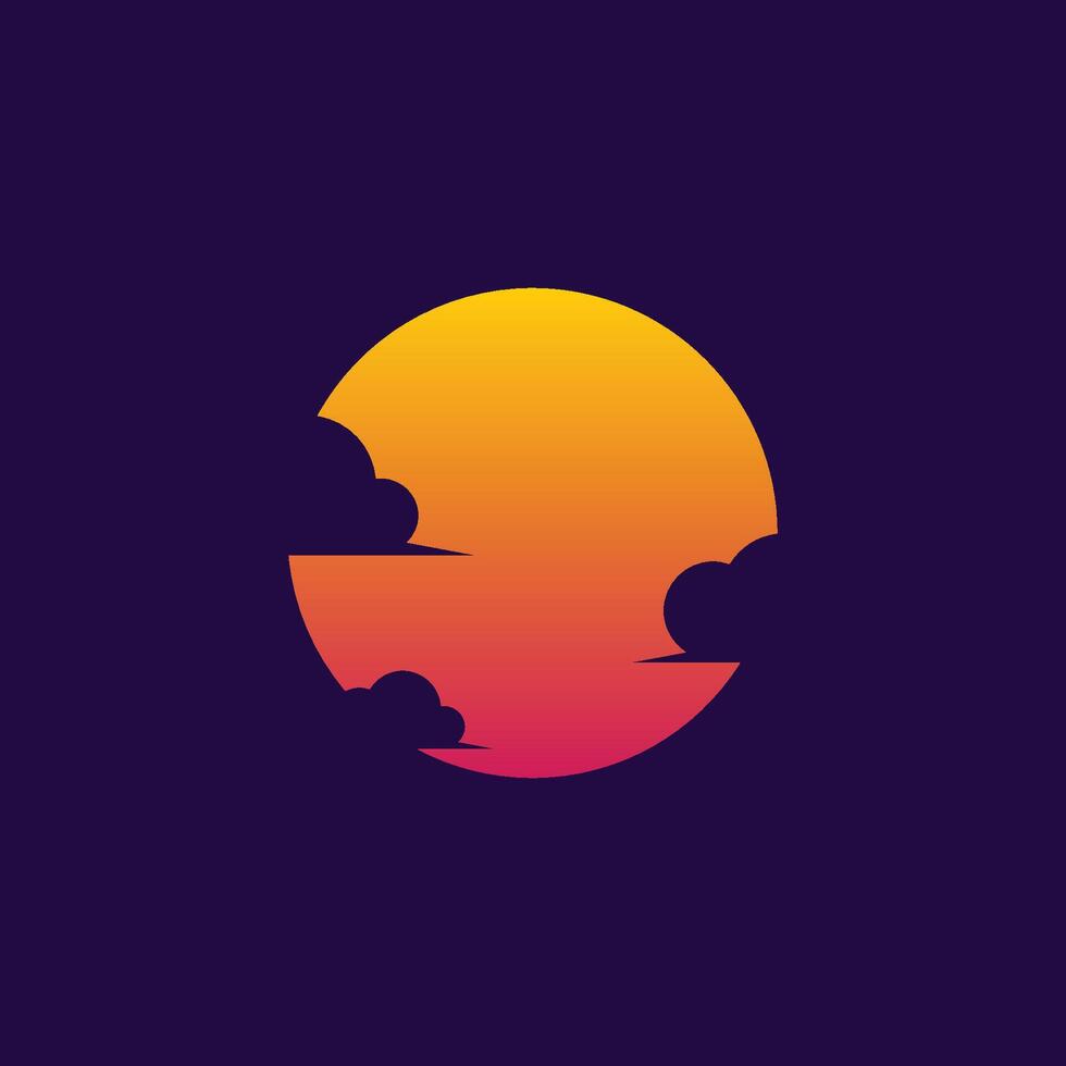 Logo sun unique design vector