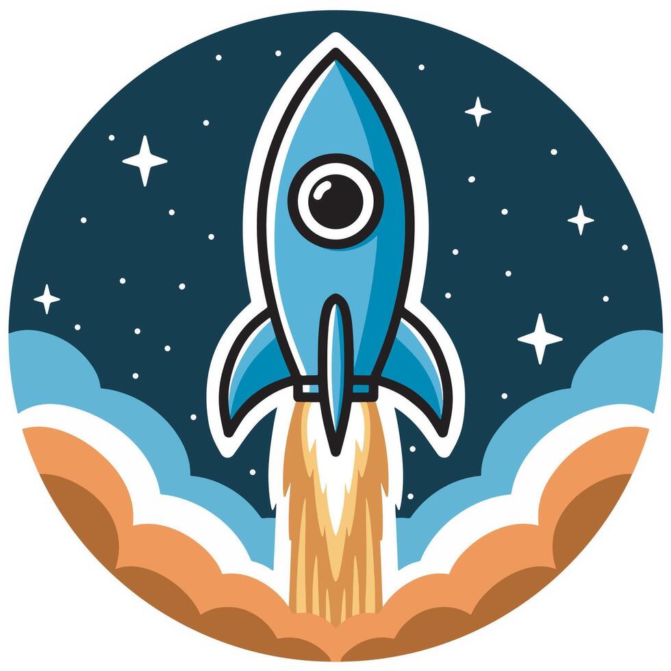 Rocket on the space illustration design art vector