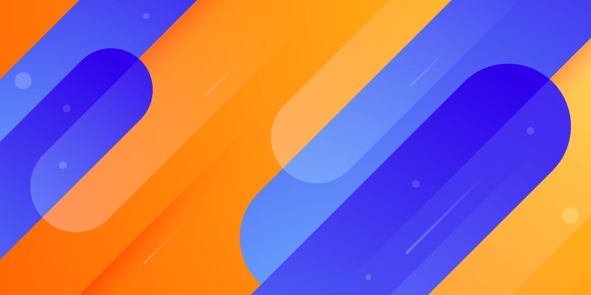 Abstract colorful blue and orange simple background with geometric shapes. Orange and blue dynamic background with trendy shapes overlap pattern design. vector
