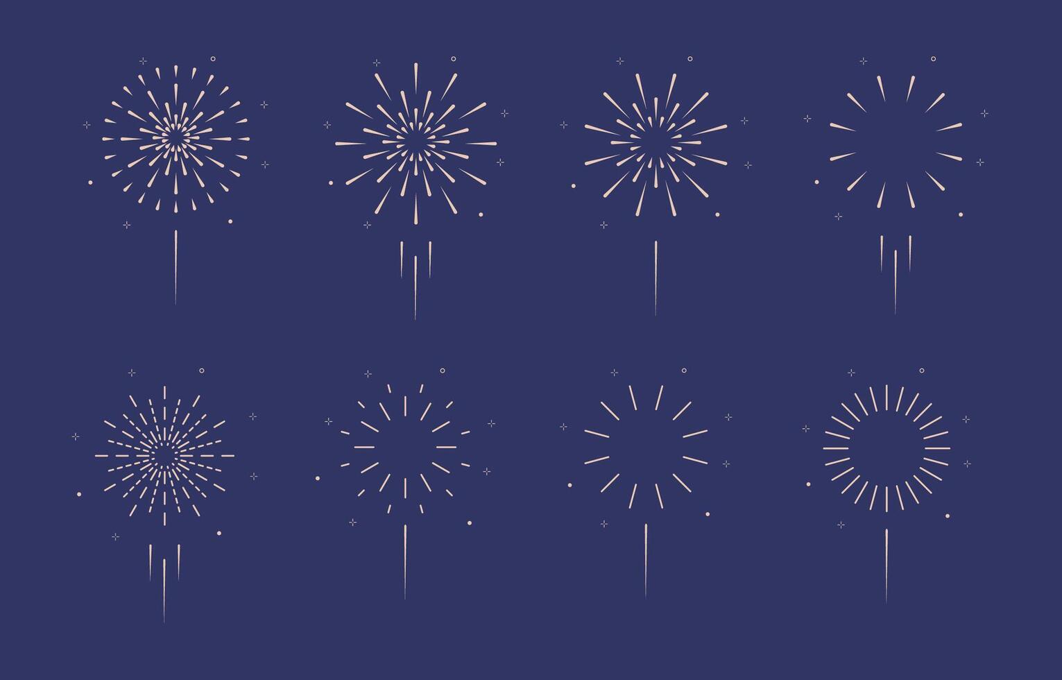 firework object element in night vector