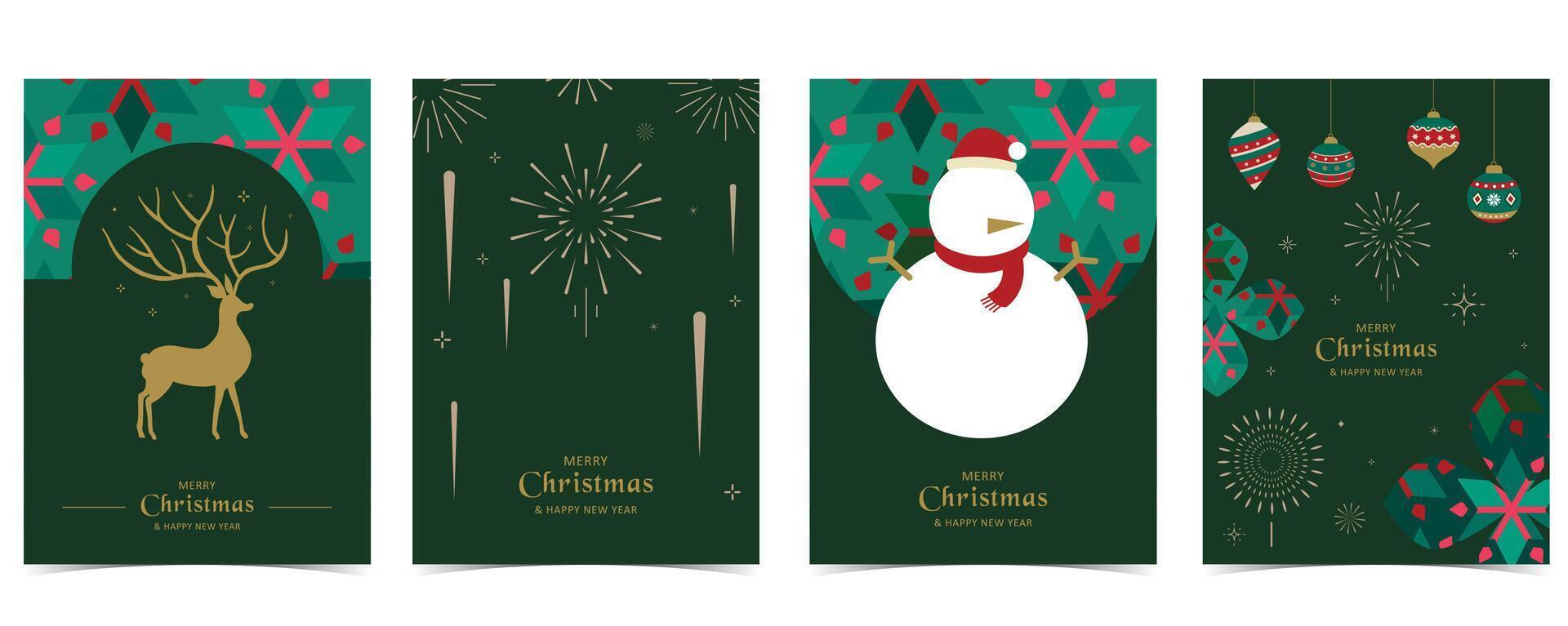 Green Christmas festival background with snowman. for a4 vertical design vector