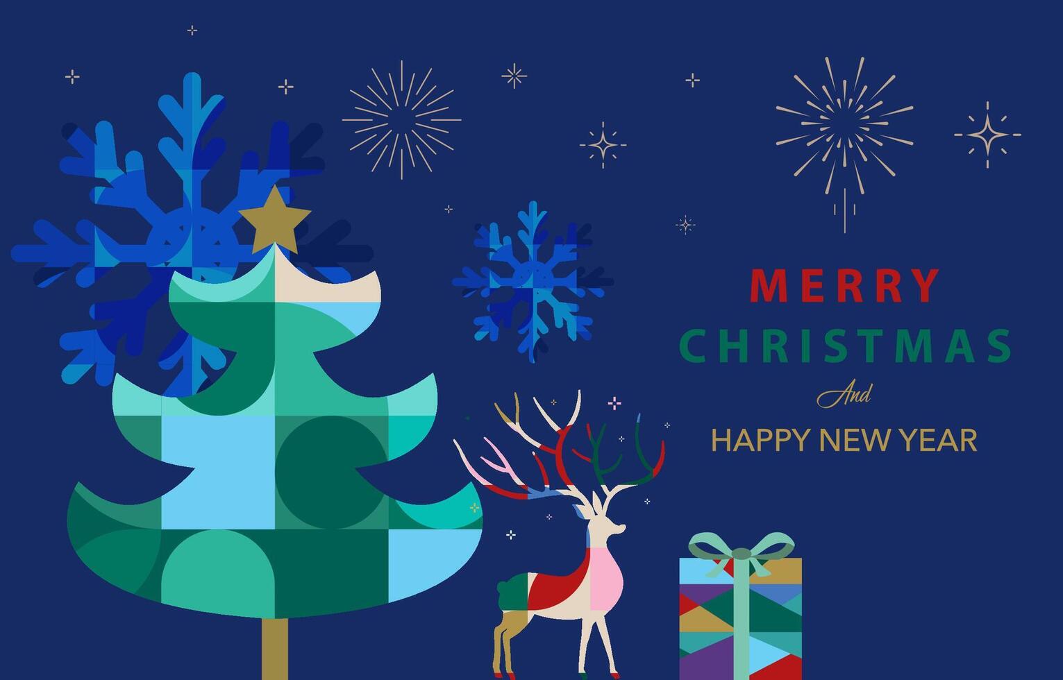 Christmas and happy new year background vector
