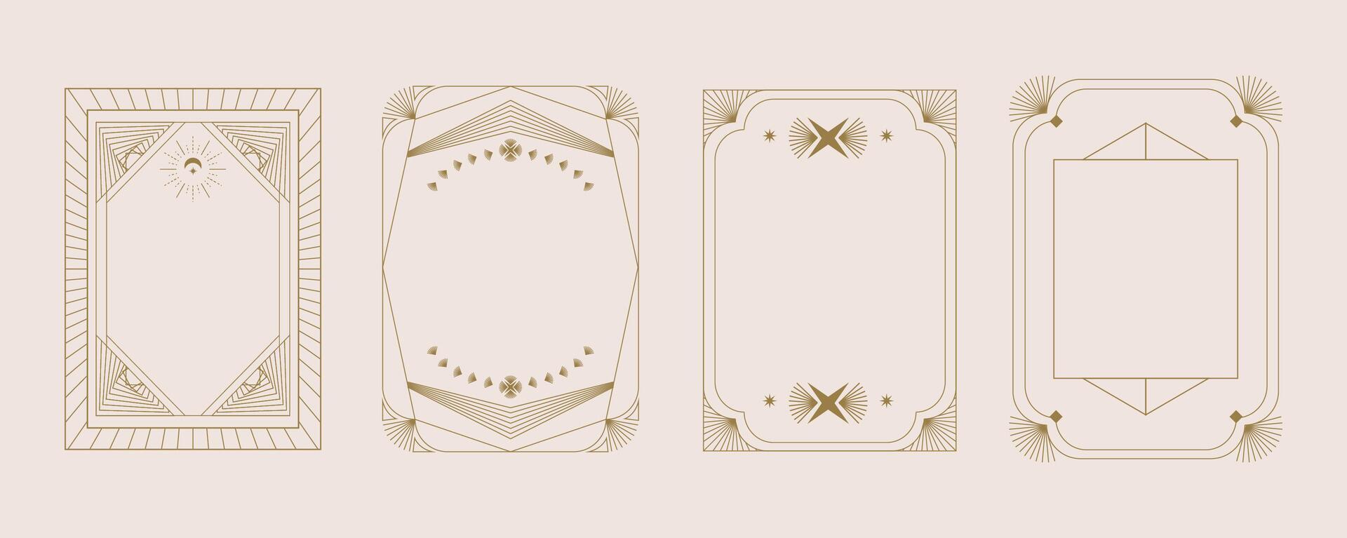 Vintage deco shape frame. Abstract decoration template for a4 vertical design vector