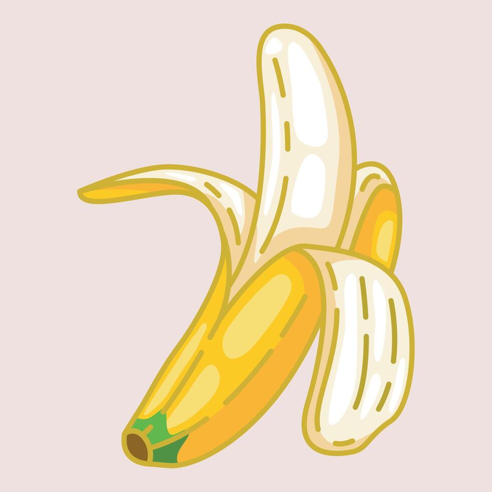 illustration of a peeled banana vector