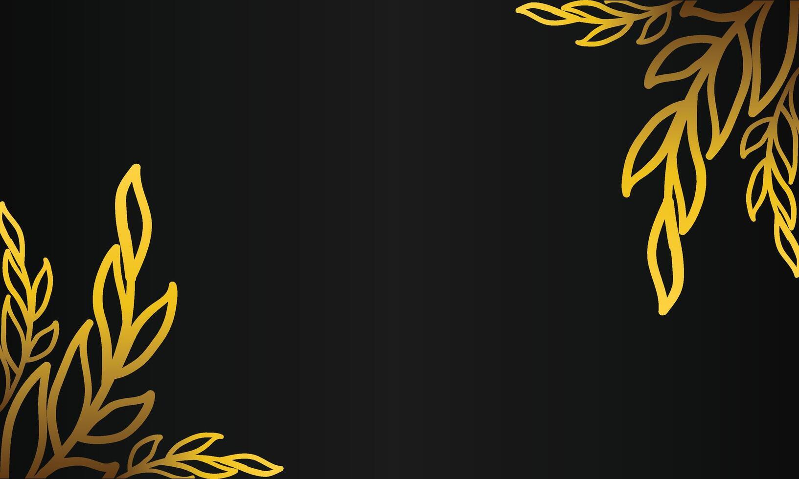 golden frame leave on black background vector