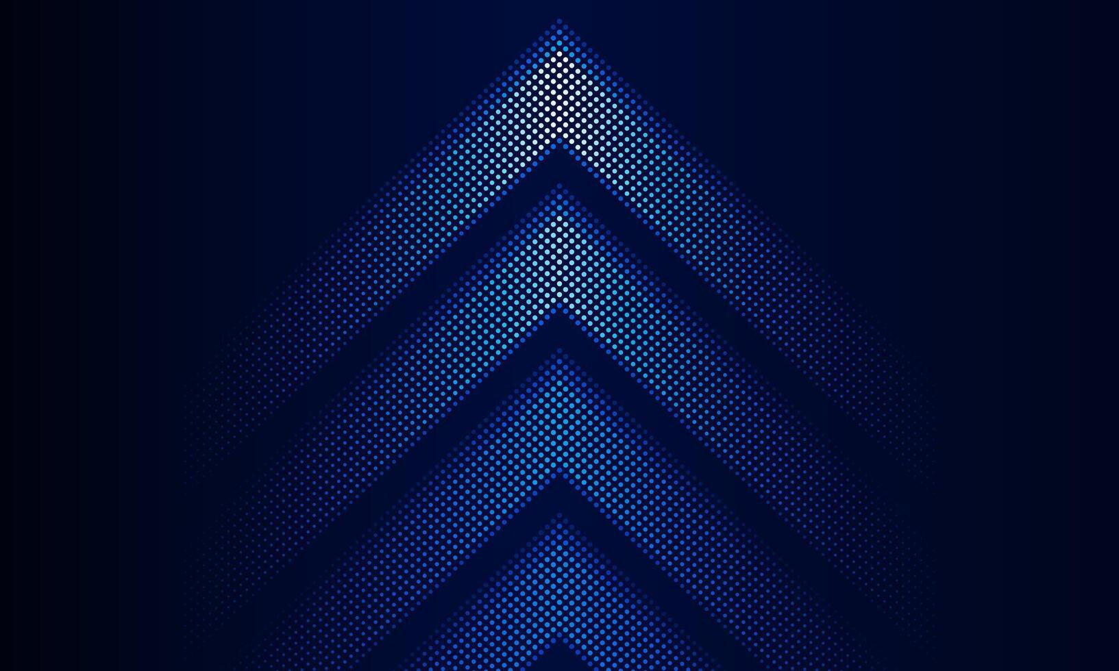 Dark blue abstract Light out technology and with neon dots with glowing arrow lines futuristic concept. Hitech communication concept innovation background vector