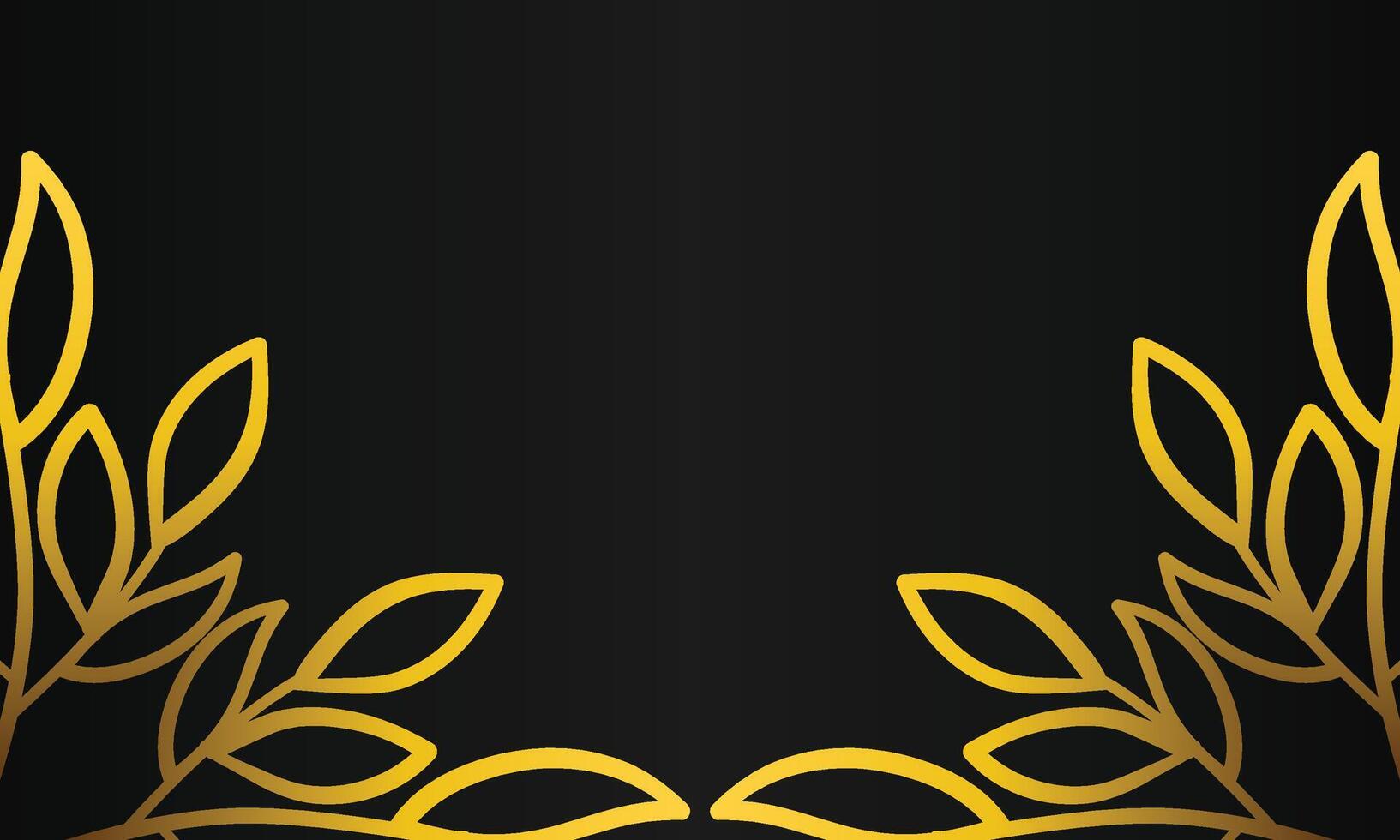golden laurel on black background vector