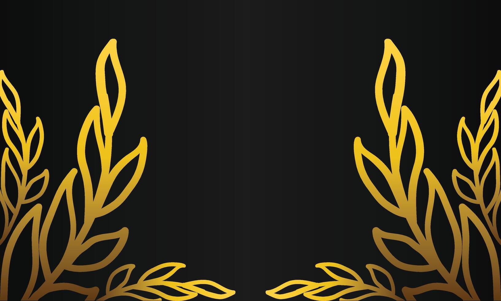 golden leave design frame on black background vector
