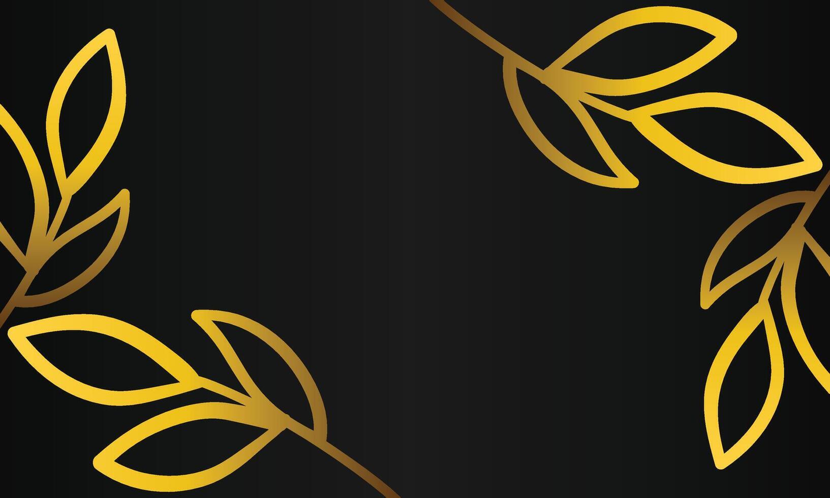 black background with golden floral vector