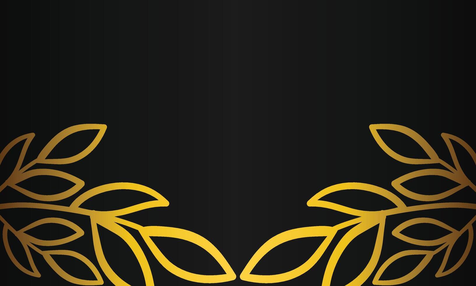golden wreath design on black background vector