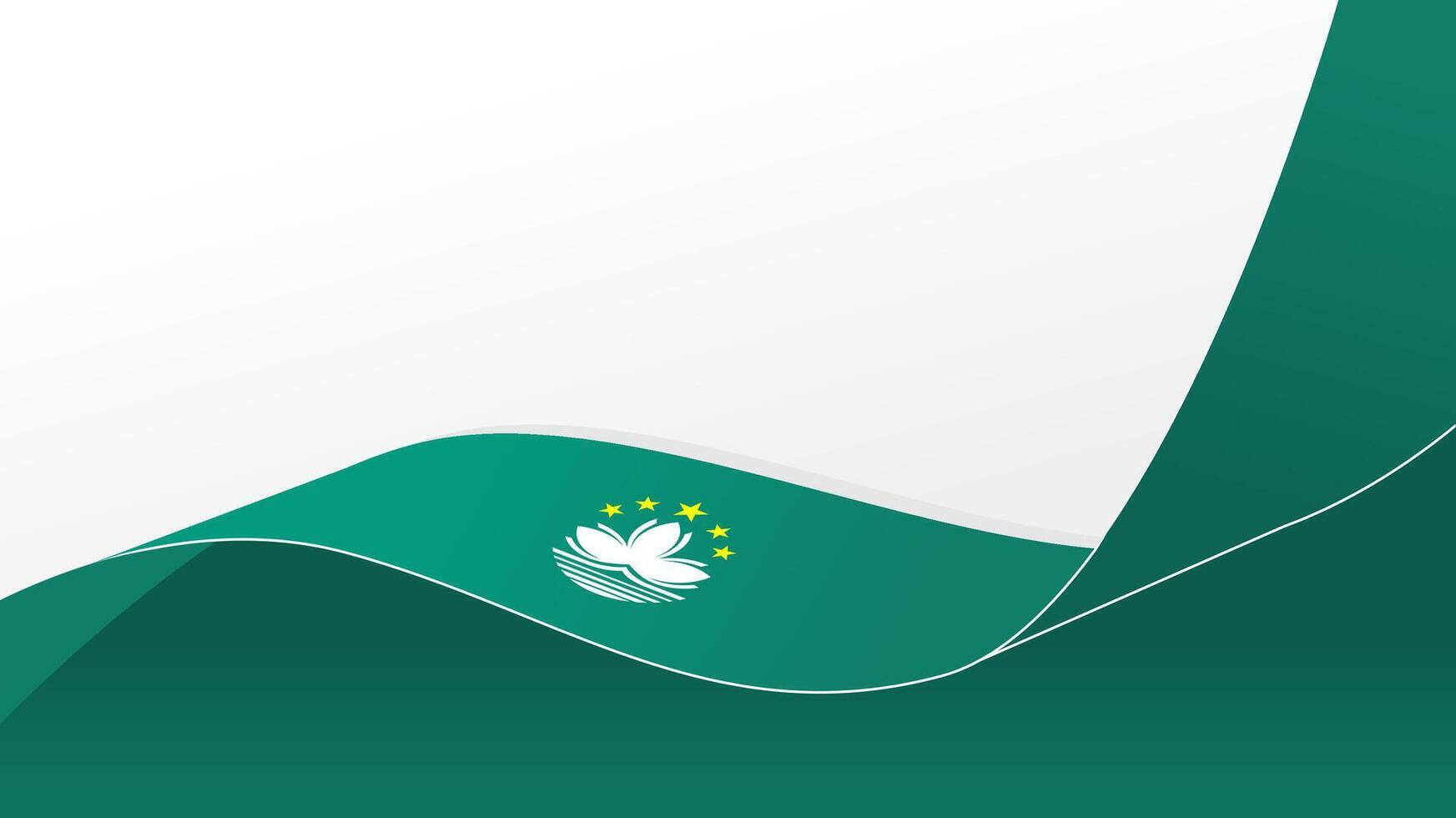 wavy macau flag background with copy space for text. macau national day vector
