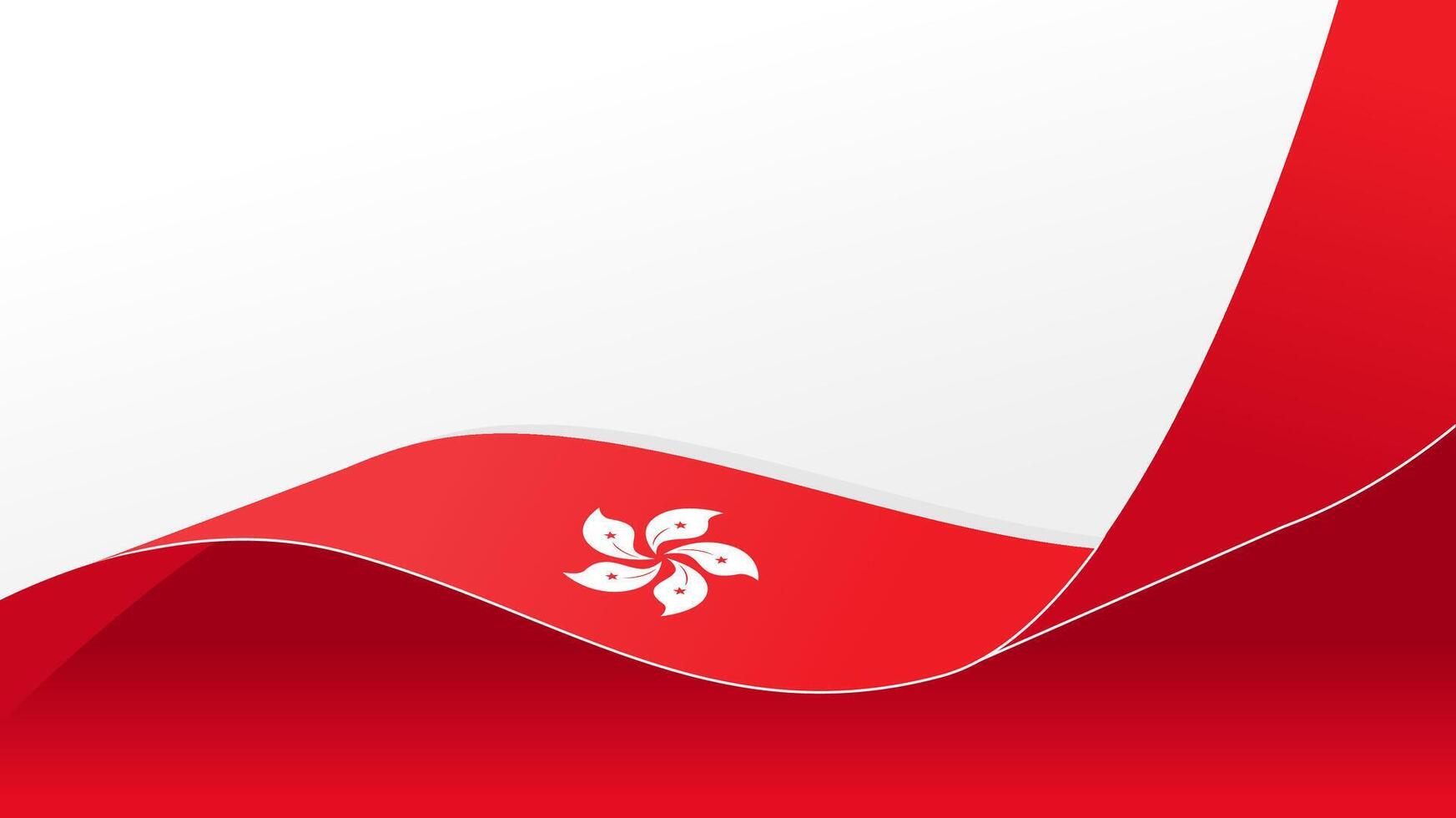 wavy hongkong flag background with copy space for text. hongkong national day vector