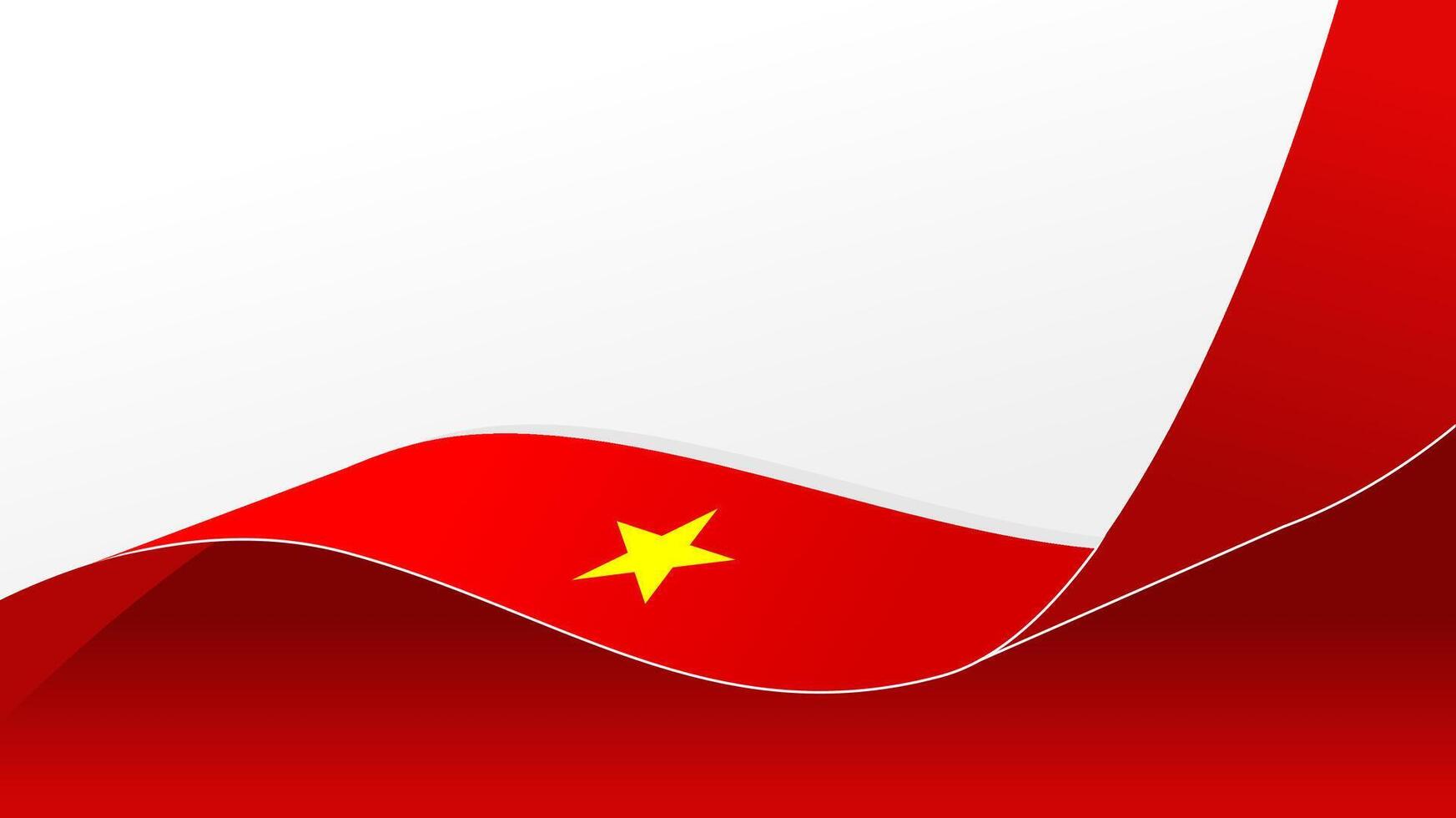 Waving ribbon with flag of vietnam. for independence day poster design vector