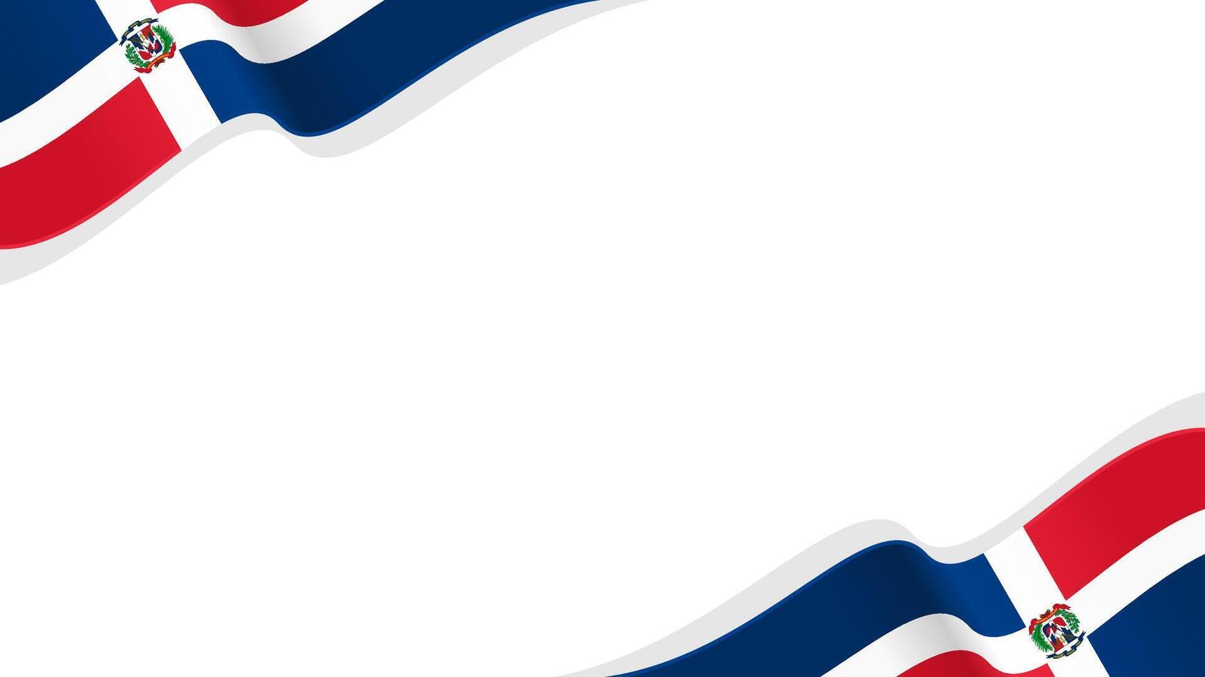wavy dominican republic flag frame background with copy space for text. national day vector