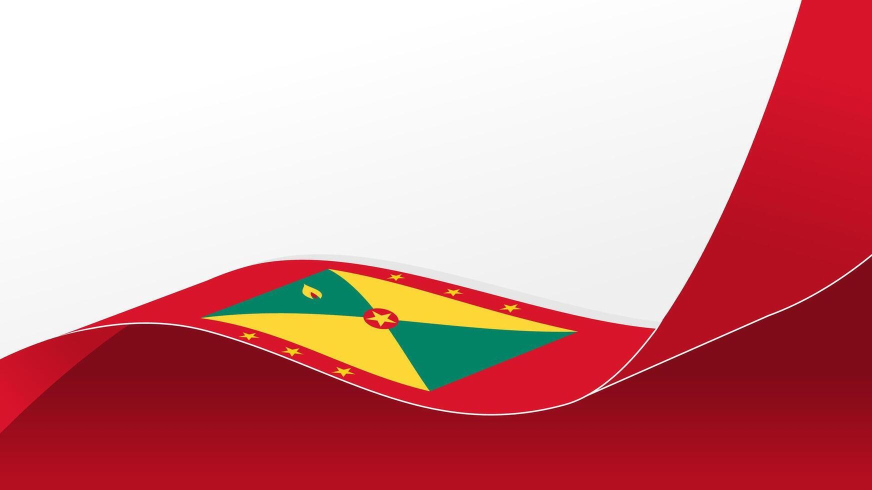 wavy grenada flag background with copy space for text. grenada national day vector