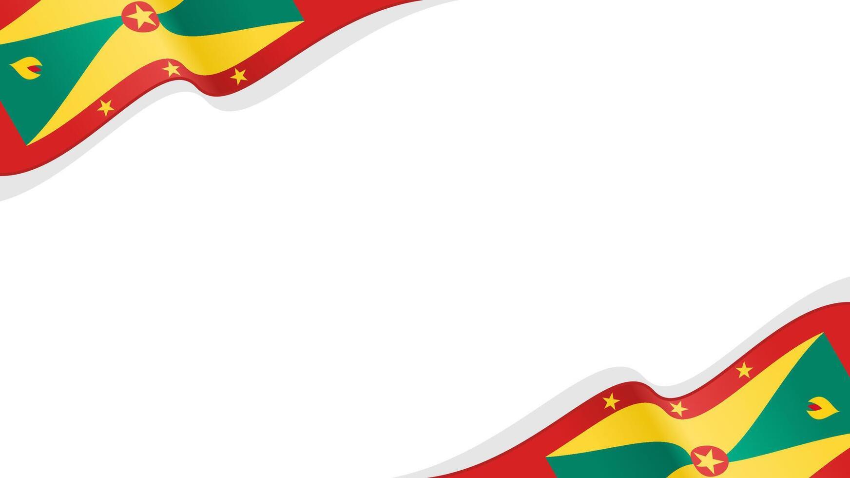 wavy grenada flag frame background with copy space for text. grenada national day vector