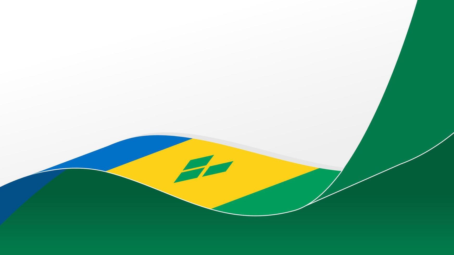 wavy Saint Vincent and Grenadines flag background with copy space for text. national day vector