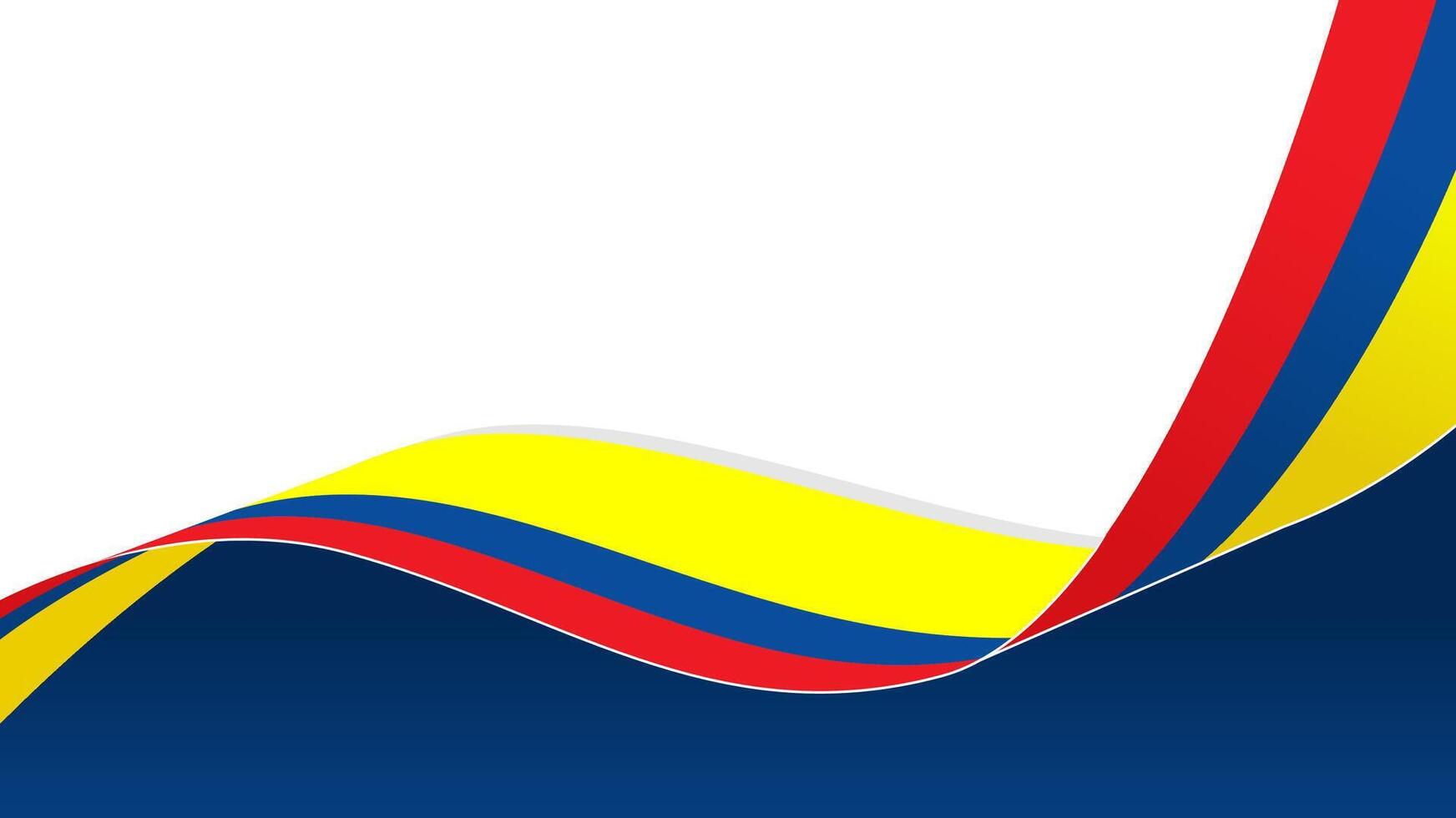 wavy colombia flag background with copy space for text. colombia national day vector