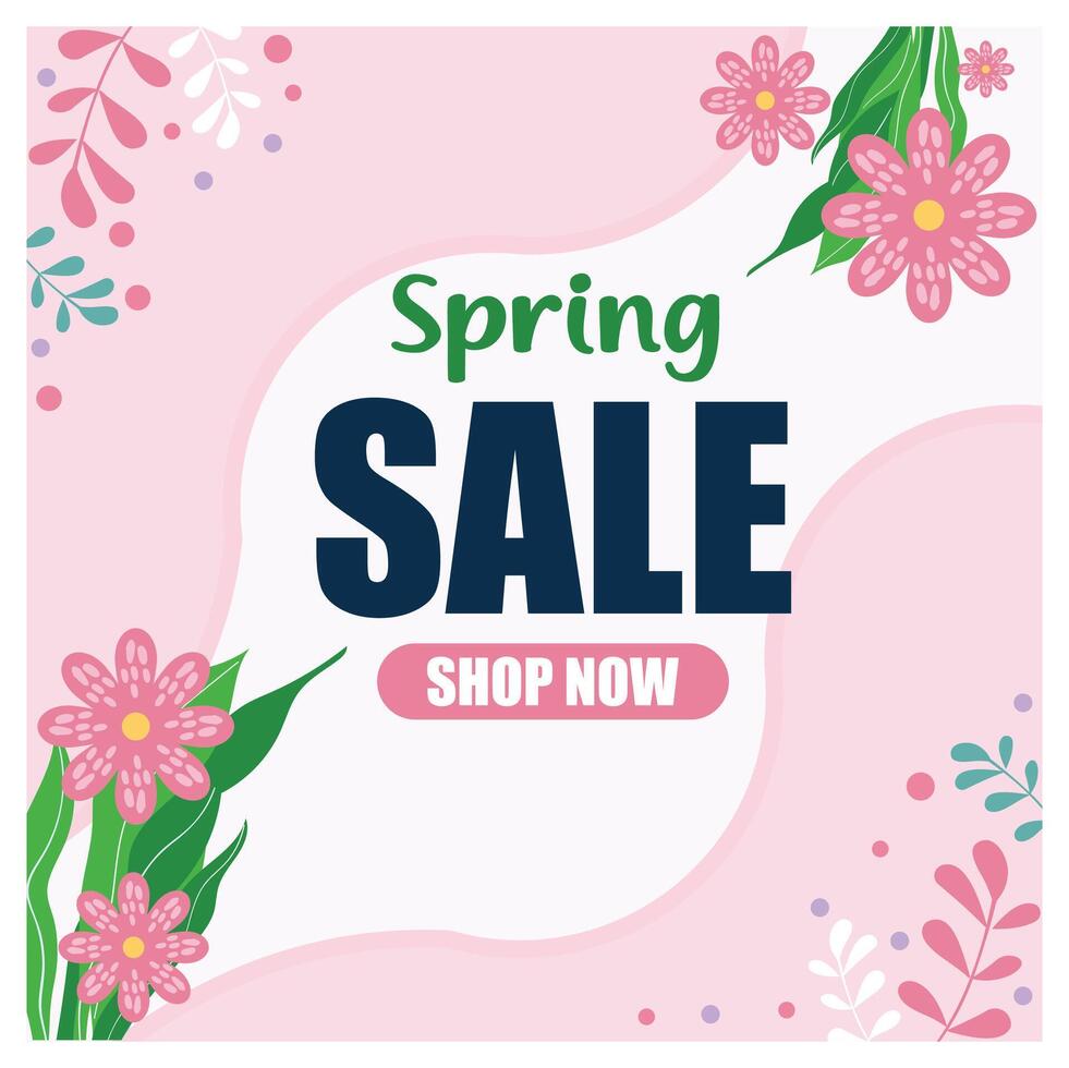 Flowers bloom in spring. Cheerful spring background. Spring Flourishing concept. Flat illustration. Flat illustration. vector