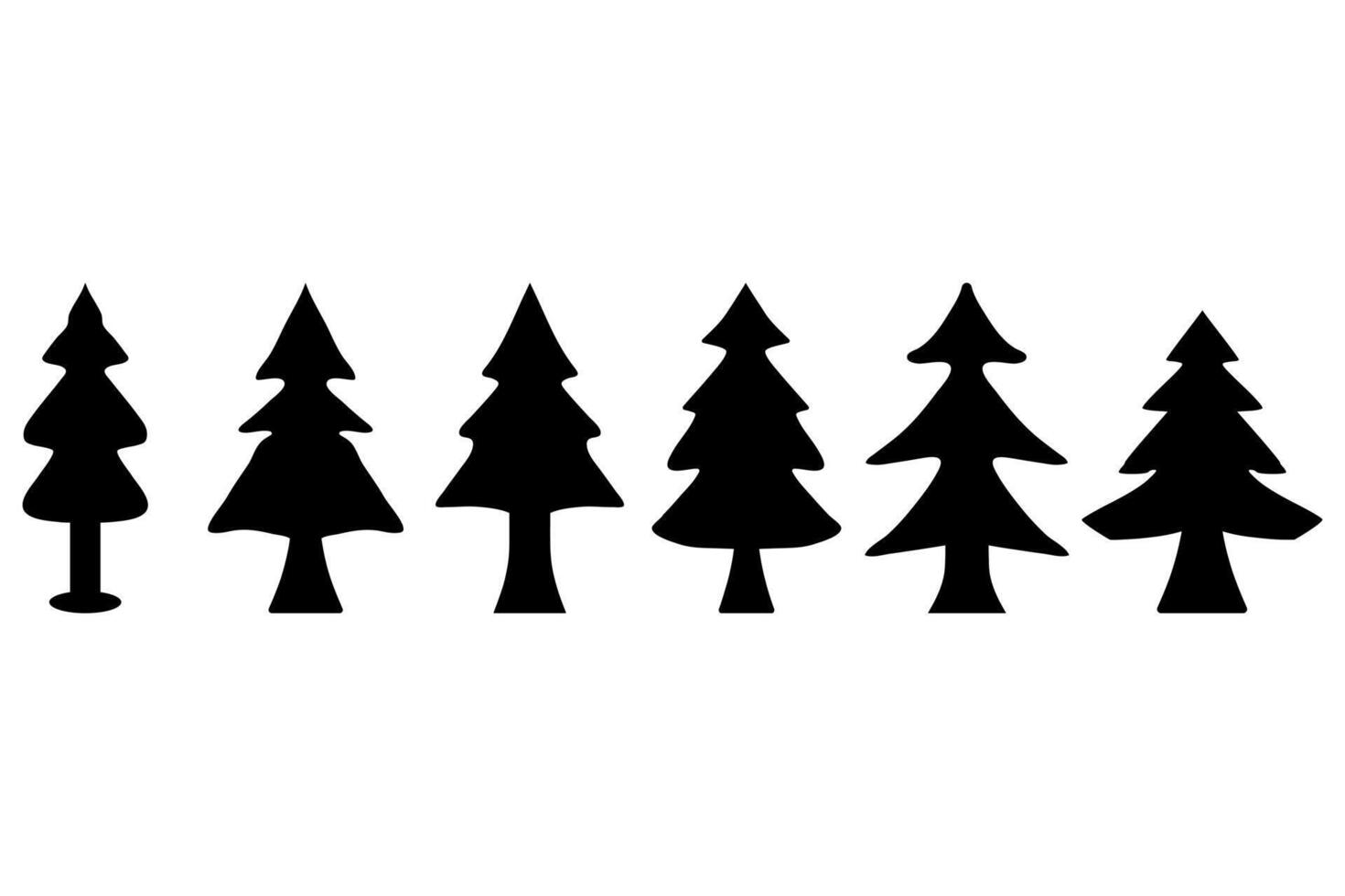 Simple Christmas Tree Illustration Design Set vector