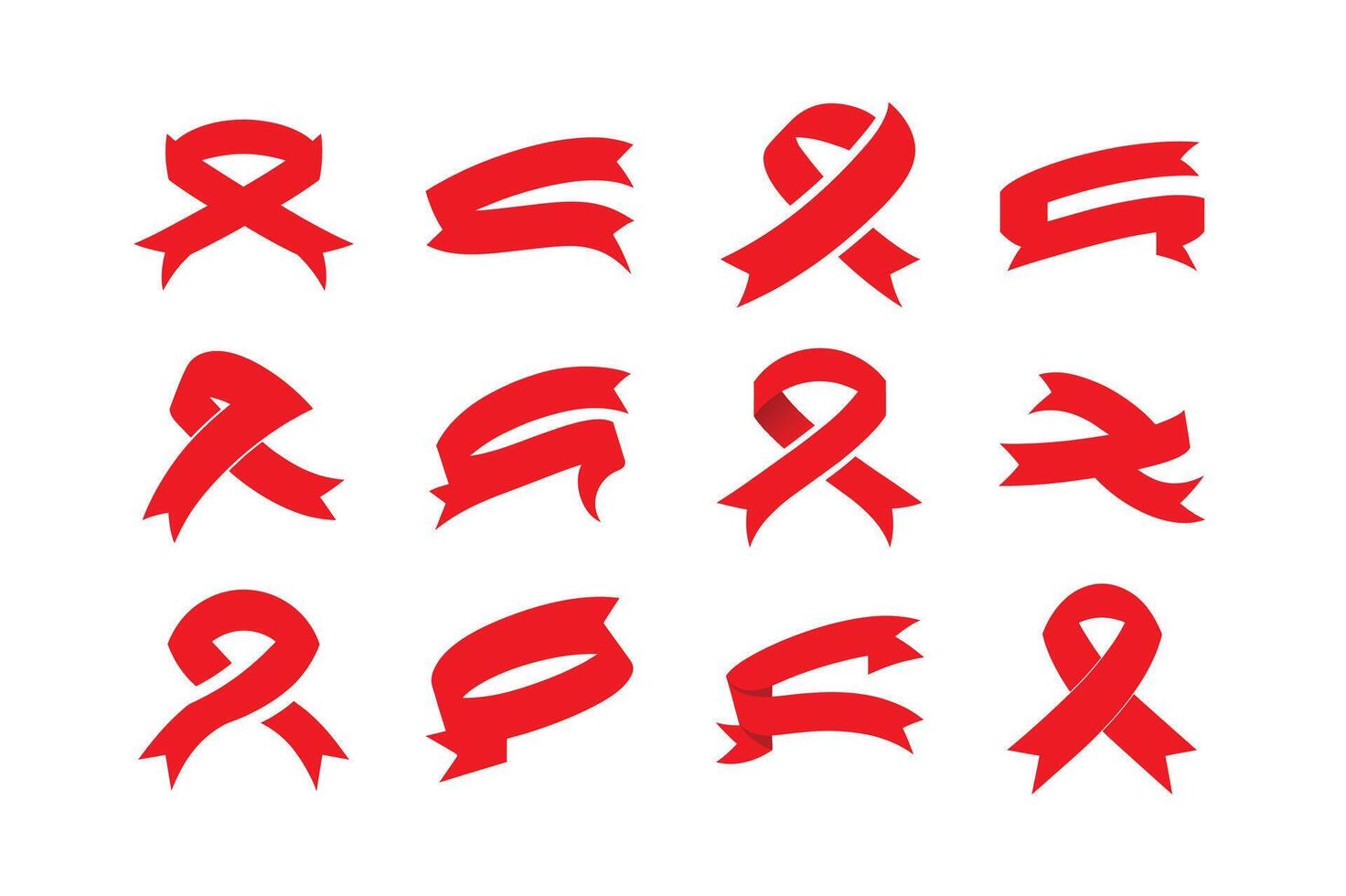 Classic Empty Ribbon Collection On White Background vector