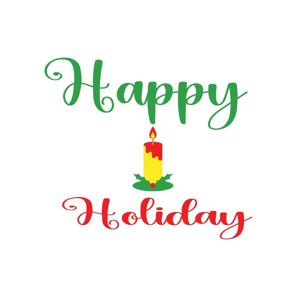 festive happy holiday typography design vector