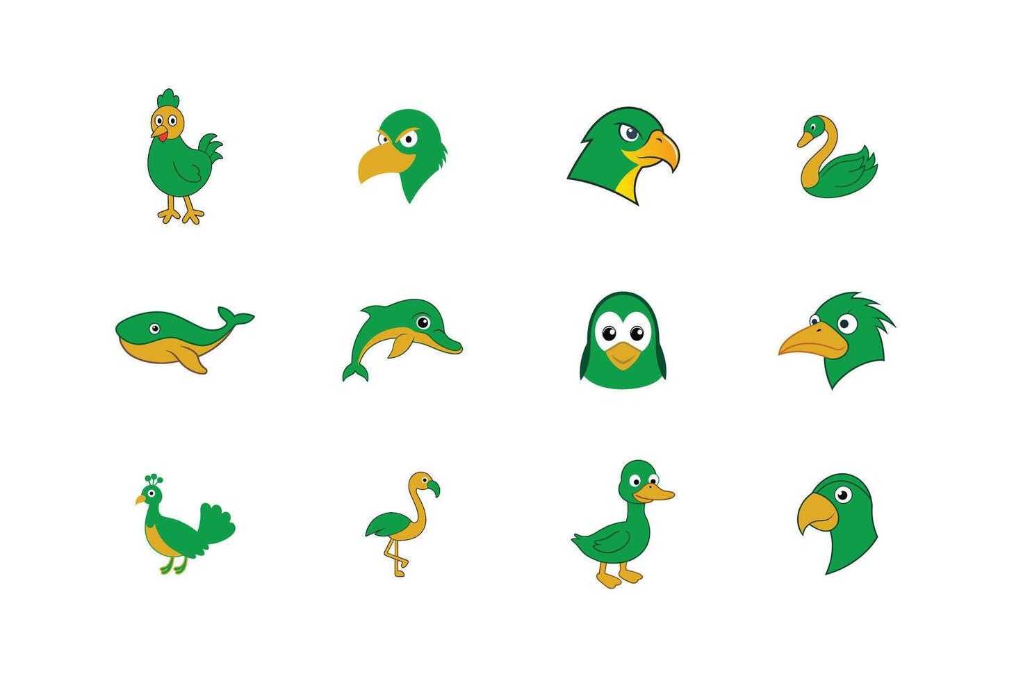 Birds of Prey and Common Birds Collection vector