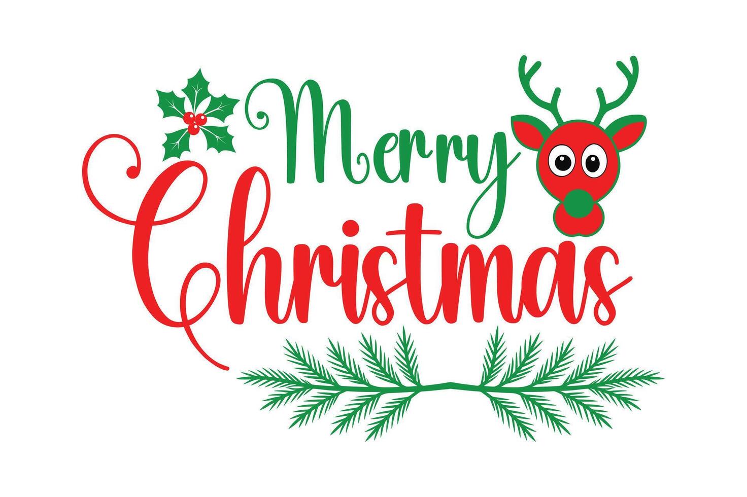merry Christmas typography design vector