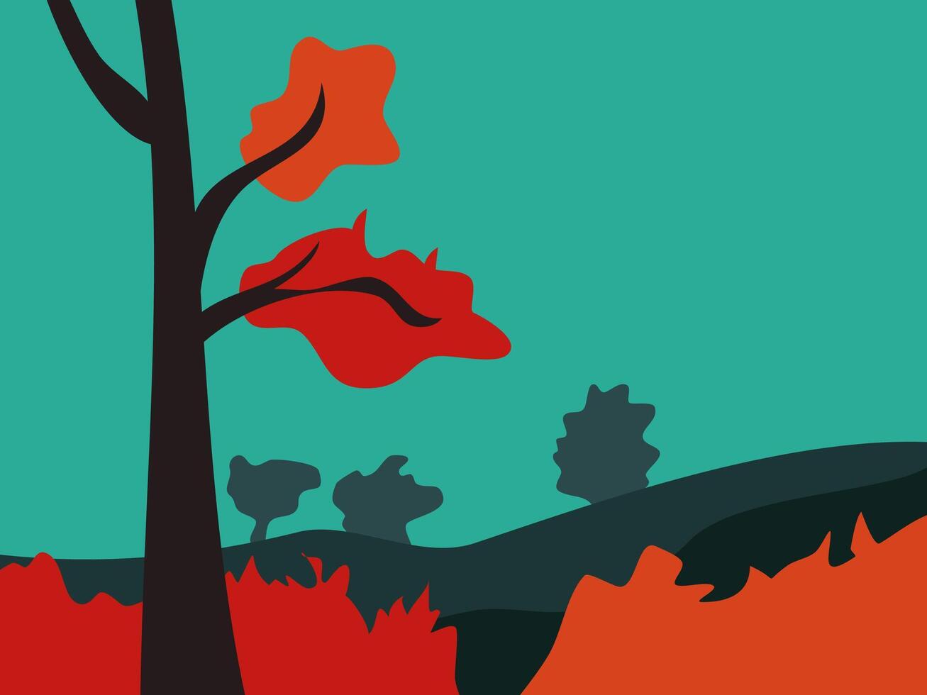 Flat design autumn illustration vector