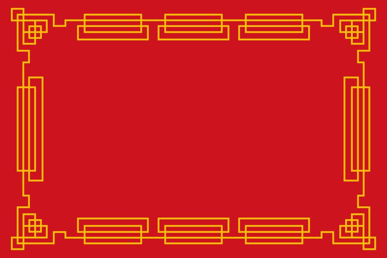 Chinese Oriental Border Frame Ornament For Lunar Festival Decoration vector