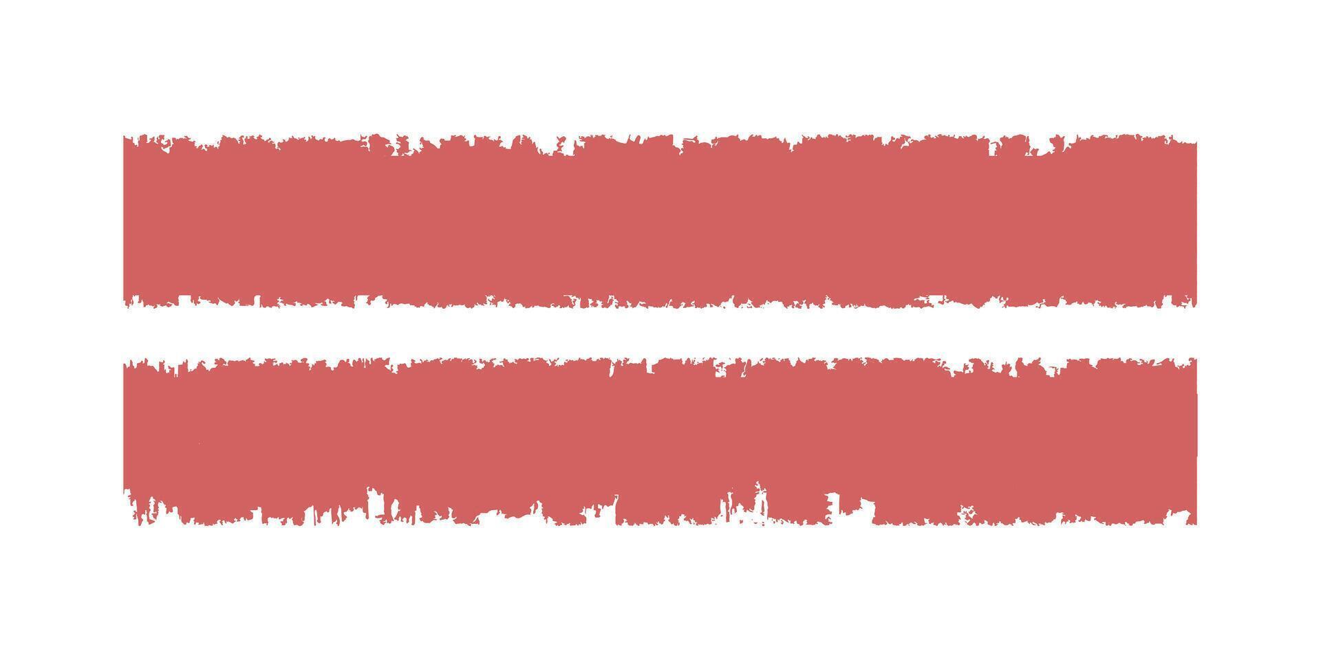 Red grungy torn paper effect on white background. vector