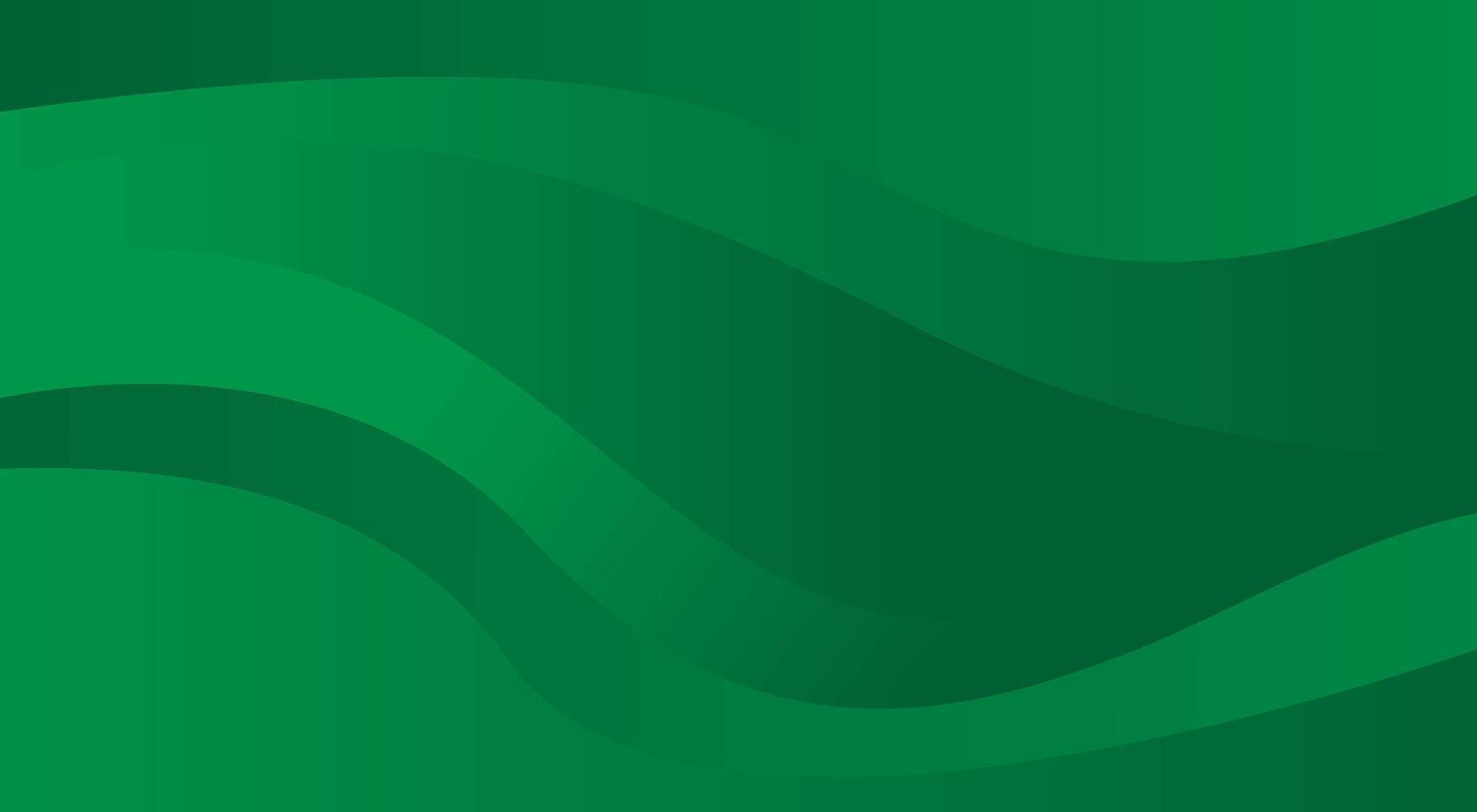 Green abstract background waves vector
