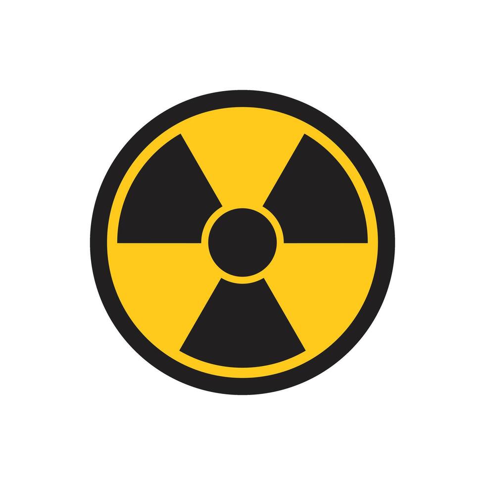 Radioactive material warning icon in flat style. Radiation danger illustration on isolated background. Caution sign business concept. vector