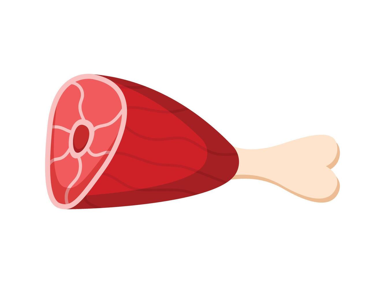 Raw meat icon in flat style. Lamb or beef illustration on isolated background. Fried protein meal sign business concept. vector