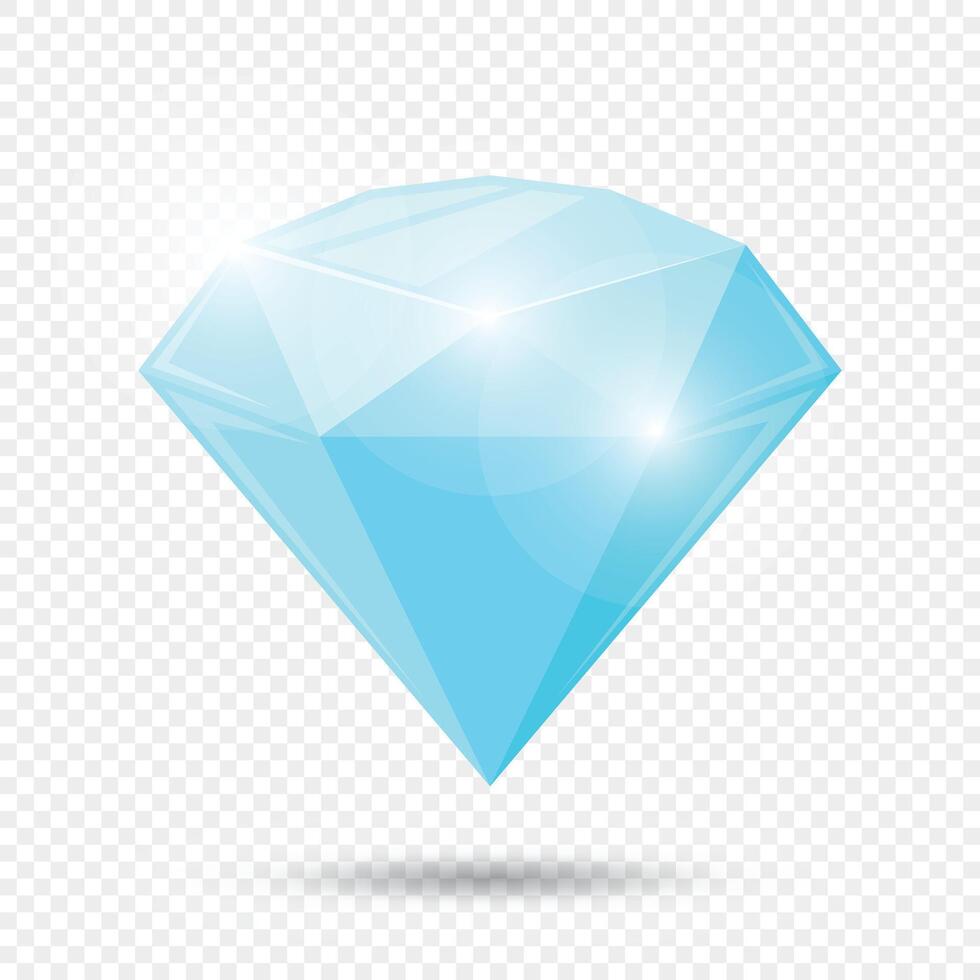 Diamond gemstone icon in flat style. Jewelry gem illustration on isolated background. Luxury brilliant sign business concept. vector