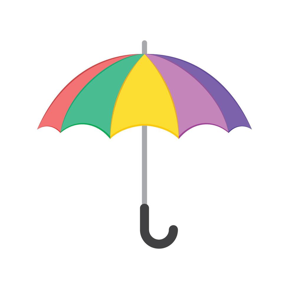 Waterproof umbrella icon in flat style. Parasol illustration on isolated background. Rainy protection sign business concept. vector
