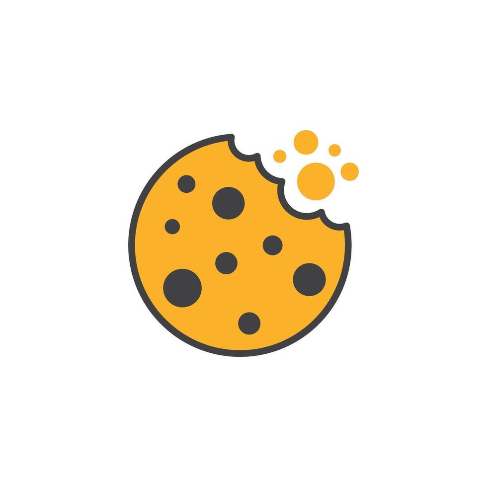 Cookie icon in flat style. Tasty biscuit illustration on isolated background. Chocolate bakery sign business concept. vector