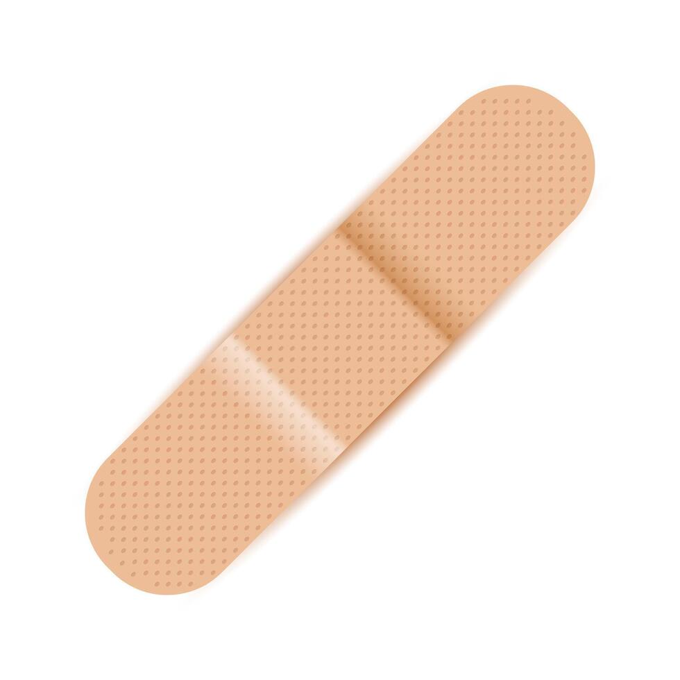 Adhesive medical plaster icon in flat style. Bandage illustration on isolated background. Medical sticker sign business concept. vector