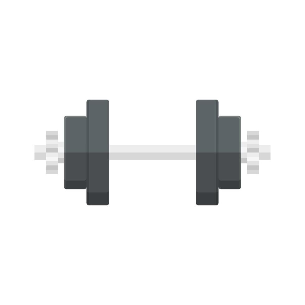 Dumbbell icon in flat style. Workout gym tool illustration on isolated background. Barbell fitness equipment sign business concept. vector