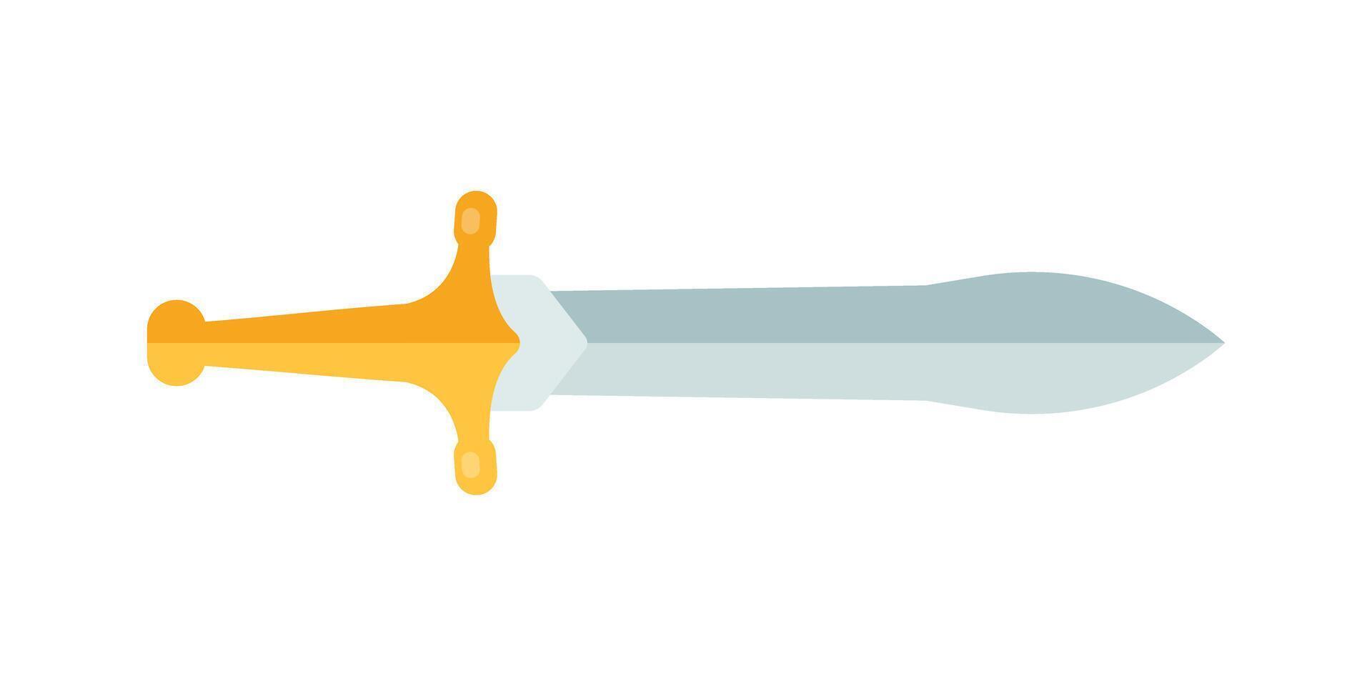 Old medieval sword icon in flat style. Weapon illustration on isolated background. Razor blade sign business concept. vector